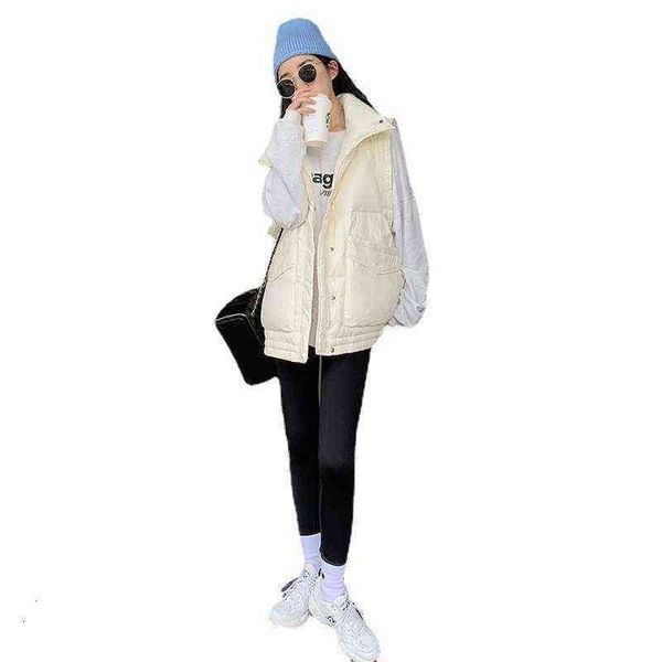 down vest women's 2021 autumn and winter korean college style simple overlapping waistcoat stand collar outside wearing, Black;white
down vest women's 2021 autumn and winter korean college style simple overlapping waistcoat stand collar outside wearing, Black;white