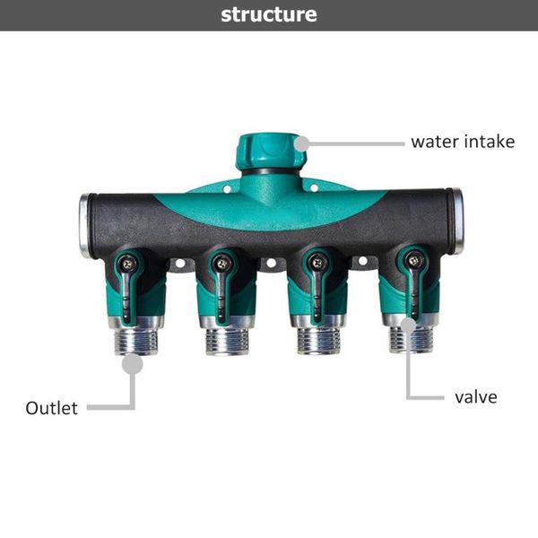 gardening irrigation faucet four-way zinc alloy valve joint garden supplies watering equipments
gardening irrigation faucet four-way zinc alloy valve joint garden supplies watering equipments