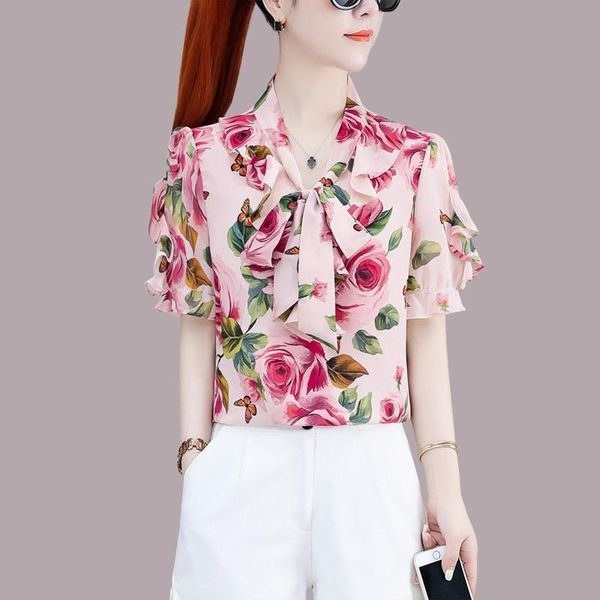 women's blouses & shirts office pink ruffle off shoulder flower print blouse women summer chiffon shirt fashion lady short-sleeve, White
women's blouses & shirts office pink ruffle off shoulder flower print blouse women summer chiffon shirt fashion lady short-sleeve, White