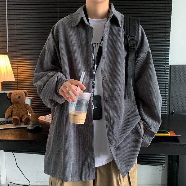 men's casual shirts button up shirt korean handsome corduroy jacket men harajuku trend man fashion autumn long-sleeve, White;black
men's casual shirts button up shirt korean handsome corduroy jacket men harajuku trend man fashion autumn long-sleeve, White;black