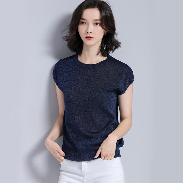 women's blouses & shirts tank sleeve women elastic thin knitted shinny glitter sweater o neck pullover 4 colors 2021 spring and summer, White
women's blouses & shirts tank sleeve women elastic thin knitted shinny glitter sweater o neck pullover 4 colors 2021 spring and summer, White