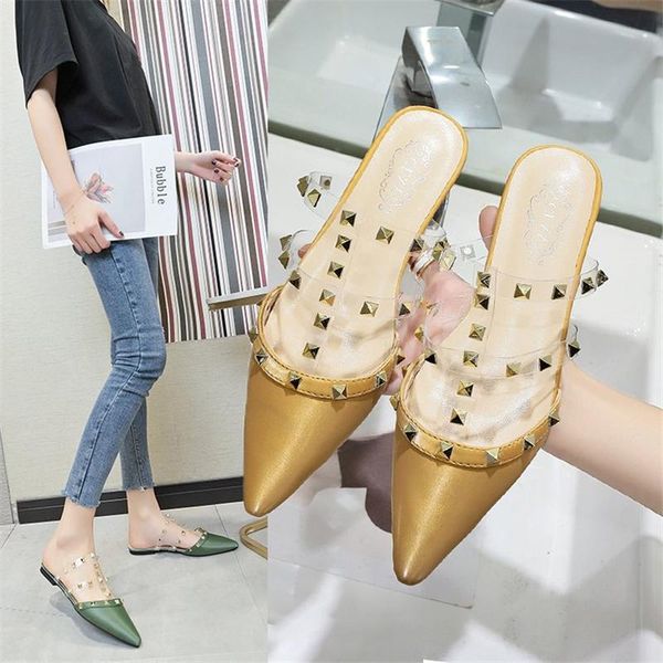 slippers women's shoes for outer wear 2021 summer ladies fashion rivets pointed flat half drag, Black
slippers women's shoes for outer wear 2021 summer ladies fashion rivets pointed flat half drag, Black