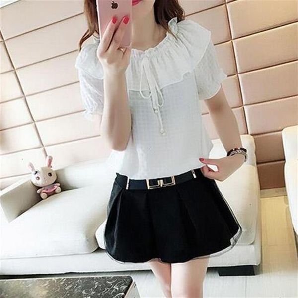 women's blouses & shirts women blouse spring summer loose short-sleeved chiffon shirt off-shoulder blusas ropa de mujer, White
women's blouses & shirts women blouse spring summer loose short-sleeved chiffon shirt off-shoulder blusas ropa de mujer, White