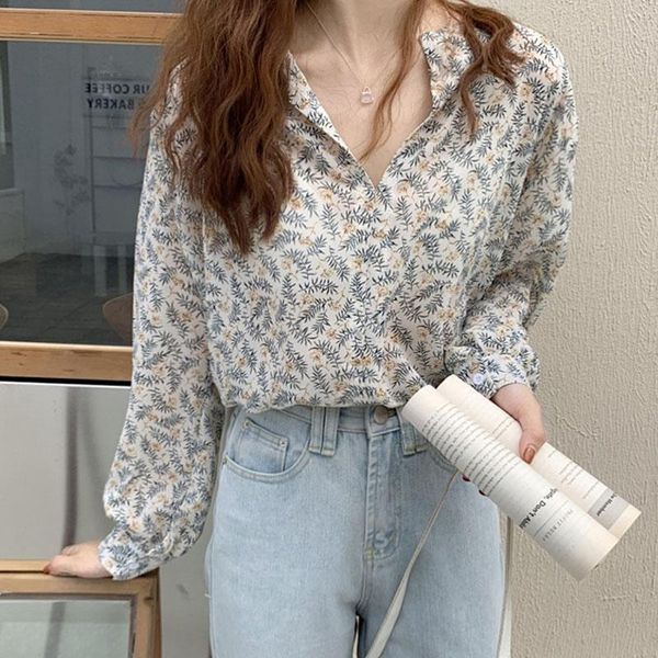 women's blouses & shirts chiffon 2021 women korean clothes autumn blusas turn-down collar floral print full sleeve female 10523, White
women's blouses & shirts chiffon 2021 women korean clothes autumn blusas turn-down collar floral print full sleeve female 10523, White