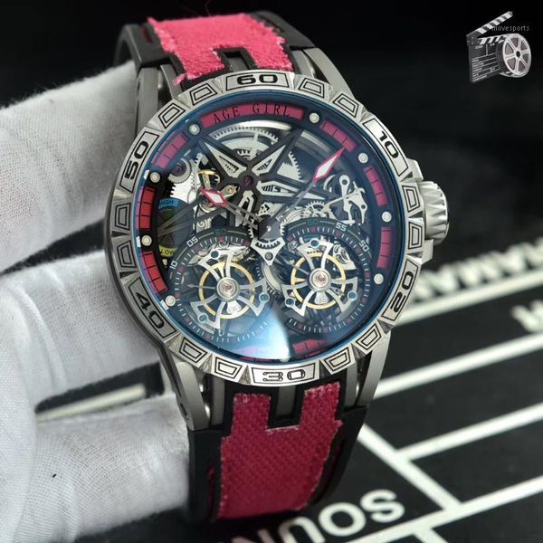 classic silver black blue canvas rubber men stainless steel watch sapphire automatic mechanical tourbillion skeleton wristwatches, Slivery;brown
classic silver black blue canvas rubber men stainless steel watch sapphire automatic mechanical tourbillion skeleton wristwatches, Slivery;brown