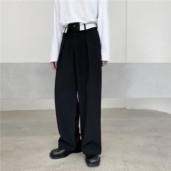 m-xltrendy male personality high waist stitching casual loose trousers youth all-match trendy brand foreign style straight casu men's p, Black
m-xltrendy male personality high waist stitching casual loose trousers youth all-match trendy brand foreign style straight casu men's p, Black