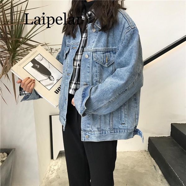 women's jackets laipelar 2021 spring women causal streetwear denim coat loose korean style washed jeans, Black;brown
women's jackets laipelar 2021 spring women causal streetwear denim coat loose korean style washed jeans, Black;brown