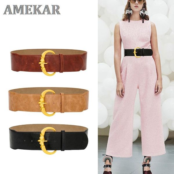 belts 2021 fashion designer pu leather jeans wide belt for women luxury waistband gold buckle waist strap ceinture femme, Black;brown
belts 2021 fashion designer pu leather jeans wide belt for women luxury waistband gold buckle waist strap ceinture femme, Black;brown