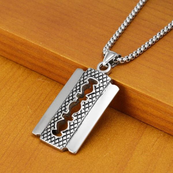 pendant necklaces hip hop personality trend blade titanium steel necklace hanging ornaments for men women, Silver
pendant necklaces hip hop personality trend blade titanium steel necklace hanging ornaments for men women, Silver