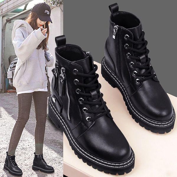 boots revt 2021 style womens genuine leather fashion winter increased double zipper girls shoes, Black
boots revt 2021 style womens genuine leather fashion winter increased double zipper girls shoes, Black