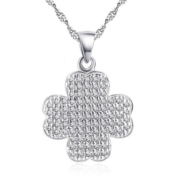 s925 sterling silver pendant four leaf grass inlaid with water drill zircon necklace silver jewelry, Black
s925 sterling silver pendant four leaf grass inlaid with water drill zircon necklace silver jewelry, Black