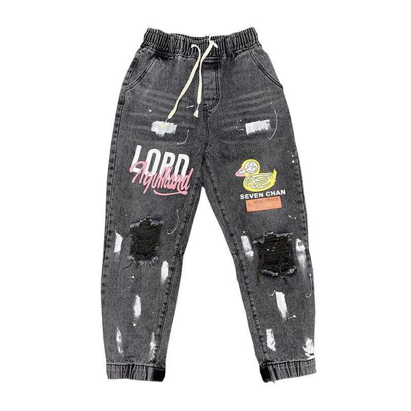 spring summer street hip hop men's ripped feet jeans beggar ankle length cartoons printed low crotch leg harem pants, Blue
spring summer street hip hop men's ripped feet jeans beggar ankle length cartoons printed low crotch leg harem pants, Blue