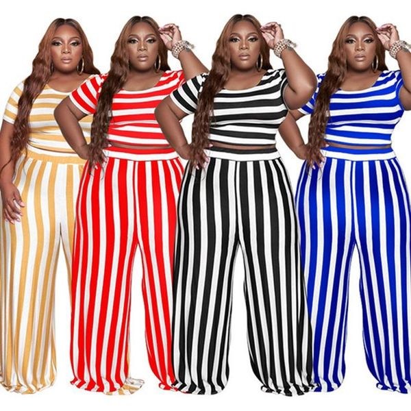 plus size tracksuits two piece set women clothing summer stripe crop elastic waist casual wide leg pants sets wholesale drop, Black
plus size tracksuits two piece set women clothing summer stripe crop elastic waist casual wide leg pants sets wholesale drop, Black