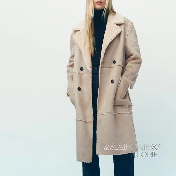 women's leather & faux zaaho women winter vintage thick suede jacket coat female casual pockets outwear warm fleece long overcoats ladi, Black
women's leather & faux zaaho women winter vintage thick suede jacket coat female casual pockets outwear warm fleece long overcoats ladi, Black