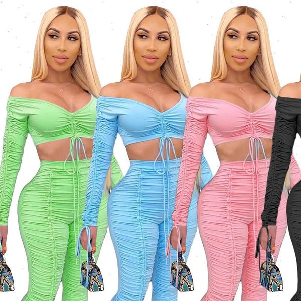 two piece set womens tracksuits bodycon crop ruched stacked pants leggings pantalon femme outfits for fall clothes, Gray
two piece set womens tracksuits bodycon crop ruched stacked pants leggings pantalon femme outfits for fall clothes, Gray