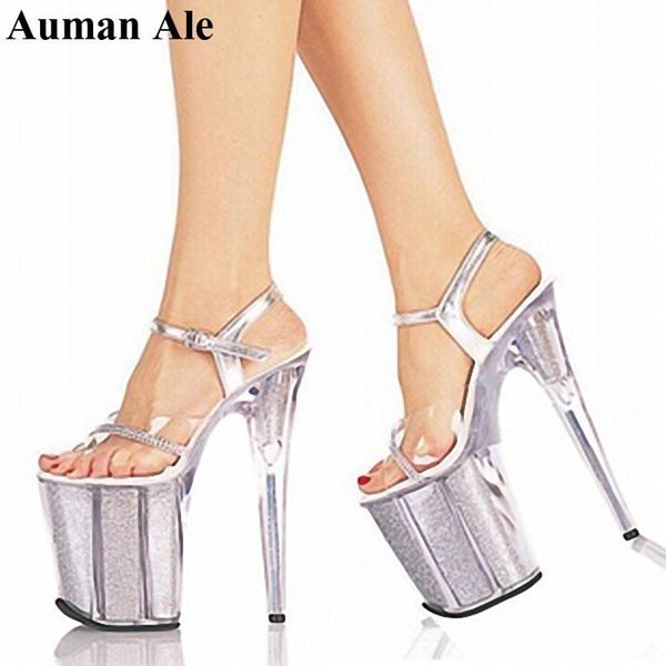 sandals transparent crystal 20 cm ultra high thin heels women's platform model dance shoes clear, Black
sandals transparent crystal 20 cm ultra high thin heels women's platform model dance shoes clear, Black