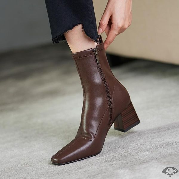 autumn and spring korean retro square toe thick heel stretch short boots female high-heeled for women, Black
autumn and spring korean retro square toe thick heel stretch short boots female high-heeled for women, Black