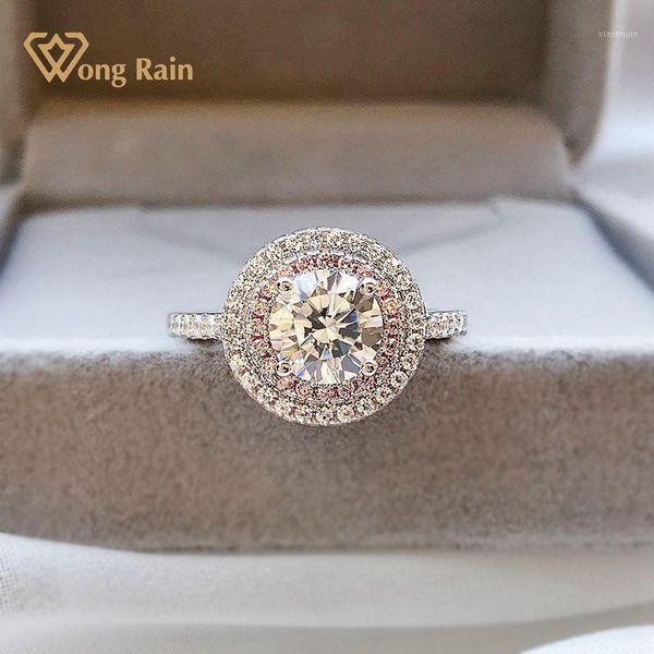 cluster rings wong rain 100% 925 sterling silver round cut created moissanite gemstone wedding party white gold women fine jewelry, Golden;silver
cluster rings wong rain 100% 925 sterling silver round cut created moissanite gemstone wedding party white gold women fine jewelry, Golden;silver