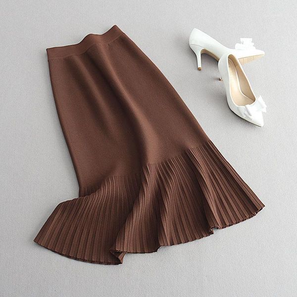 skirts autumn winter knitted skirt women pleated hem midi female elegant black gray coffee long mujer faldas
skirts autumn winter knitted skirt women pleated hem midi female elegant black gray coffee long mujer faldas