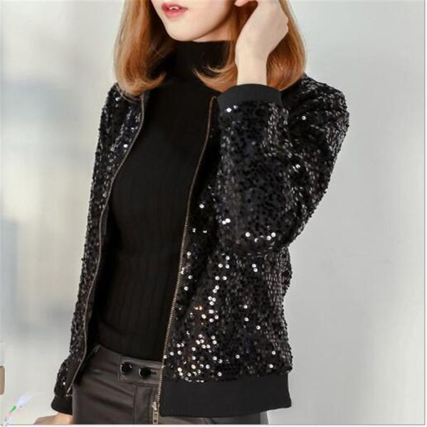 women's jackets autumn and winter style loose sequin embroidery blouse jacket coat, Black;brown
women's jackets autumn and winter style loose sequin embroidery blouse jacket coat, Black;brown