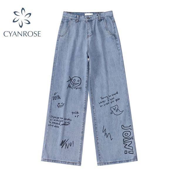 hand-painted print streetwear women's wide leg denim pants blue washed loose straight jeans trousers harajuku tide female 210430
hand-painted print streetwear women's wide leg denim pants blue washed loose straight jeans trousers harajuku tide female 210430