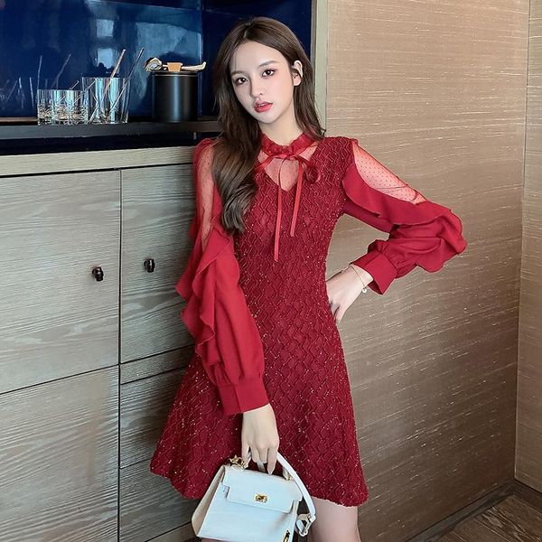 casual dresses 2021 autumn and winter female solid color long-sleeved stitching dress hepburn ribbon v-neck lantern sleeve women, Black;gray
casual dresses 2021 autumn and winter female solid color long-sleeved stitching dress hepburn ribbon v-neck lantern sleeve women, Black;gray