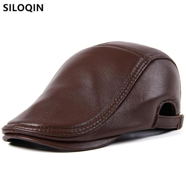 berets siloqin autumn men's natural genuine leather hats sheepskin snapback cap adjustable size male bone casual sports caps, Blue;gray
berets siloqin autumn men's natural genuine leather hats sheepskin snapback cap adjustable size male bone casual sports caps, Blue;gray