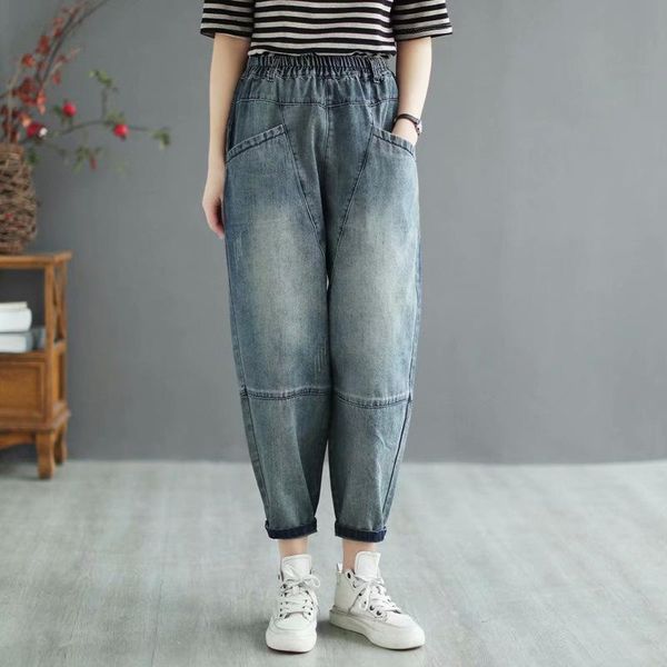 women's jeans women spring summer fashion female vintage patchwork denim pants with big pockets, Blue
women's jeans women spring summer fashion female vintage patchwork denim pants with big pockets, Blue