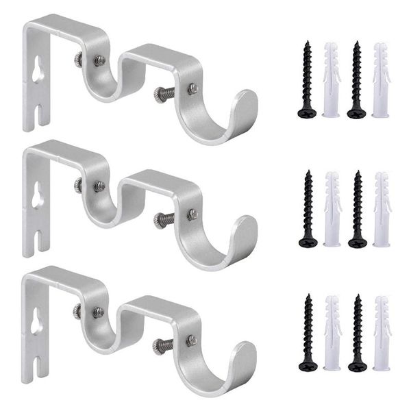 other home decor 3pcs/set curtain rod brackets heavy duty double holders durable metal wall with screw silver
other home decor 3pcs/set curtain rod brackets heavy duty double holders durable metal wall with screw silver