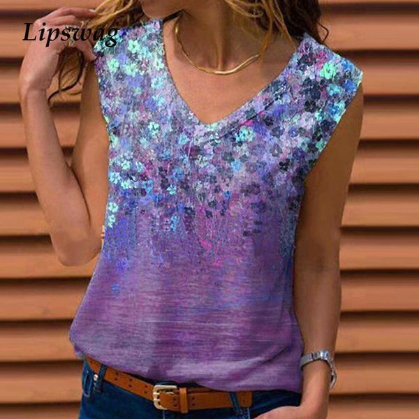 women's blouses & shirts fashion flower print shirt casual spring summer sleeveless pullover elegant women v-neck blouse streetwear, White
women's blouses & shirts fashion flower print shirt casual spring summer sleeveless pullover elegant women v-neck blouse streetwear, White