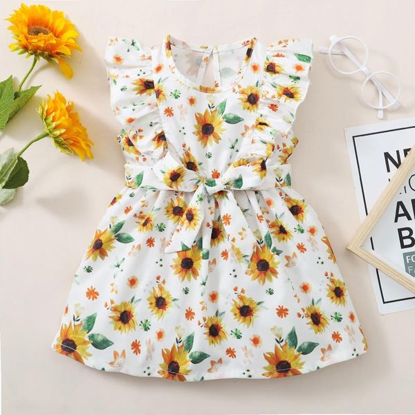 girl's dresses toddler infant kids girls dress summer sleeveless sleeve ruffle flower sunflower printing belt princess 12m-5y, Red;yellow
girl's dresses toddler infant kids girls dress summer sleeveless sleeve ruffle flower sunflower printing belt princess 12m-5y, Red;yellow