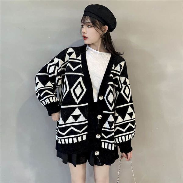 women's sweaters cardiga autumn version korean the lazy wind loose black retro net red mesh cardigan sweater jacket wearing neckline v, White;black
women's sweaters cardiga autumn version korean the lazy wind loose black retro net red mesh cardigan sweater jacket wearing neckline v, White;black