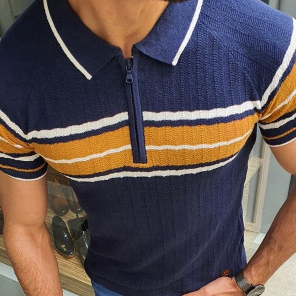 men's polos classic solid men turn-down collar zipper shirt casual short sleeve bussiness gentleman striped male pullover, White;black
men's polos classic solid men turn-down collar zipper shirt casual short sleeve bussiness gentleman striped male pullover, White;black