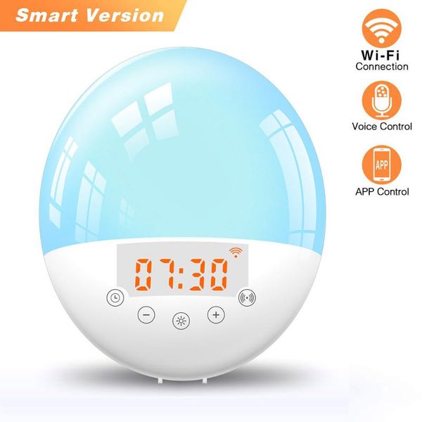 smart home control wake up light alarm clock 6 colors bedside night 30 adjustable brightness voice dual double setting
smart home control wake up light alarm clock 6 colors bedside night 30 adjustable brightness voice dual double setting