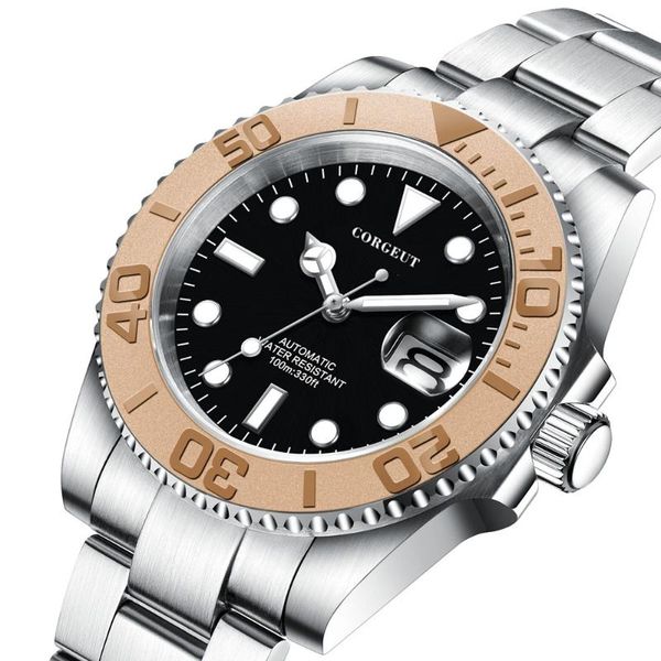 wristwatches corgeut relogio masculino men's mechanical watch yacht series sapphire glass automatic, Slivery;brown
wristwatches corgeut relogio masculino men's mechanical watch yacht series sapphire glass automatic, Slivery;brown