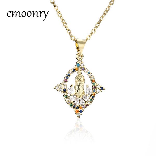 cmoonry classic design gold color christian jewelry colourful cz virgin mary pendant necklace for women girl party accessories necklaces, Silver
cmoonry classic design gold color christian jewelry colourful cz virgin mary pendant necklace for women girl party accessories necklaces, Silver