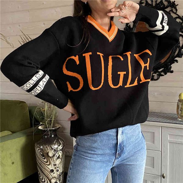 women's sweaters large female sweater with retro letters, fashion blocker sw1359jx colour winter mov1, White;black
women's sweaters large female sweater with retro letters, fashion blocker sw1359jx colour winter mov1, White;black