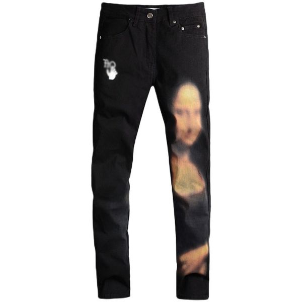 men's male fashion trousers new black creative oil painting character print jeans stretch slim denim pants for men 155, Blue
men's male fashion trousers new black creative oil painting character print jeans stretch slim denim pants for men 155, Blue