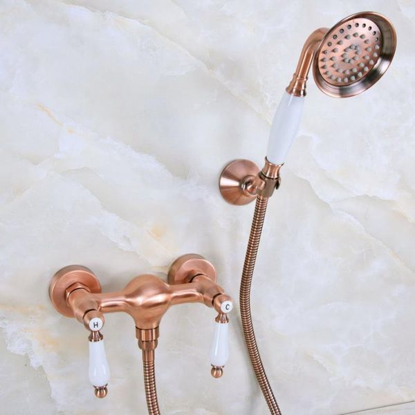 antique red copper brass dual ceramic levers handles wall mounted bathroom hand held shower head faucet set mixer tap ana298 sets
antique red copper brass dual ceramic levers handles wall mounted bathroom hand held shower head faucet set mixer tap ana298 sets