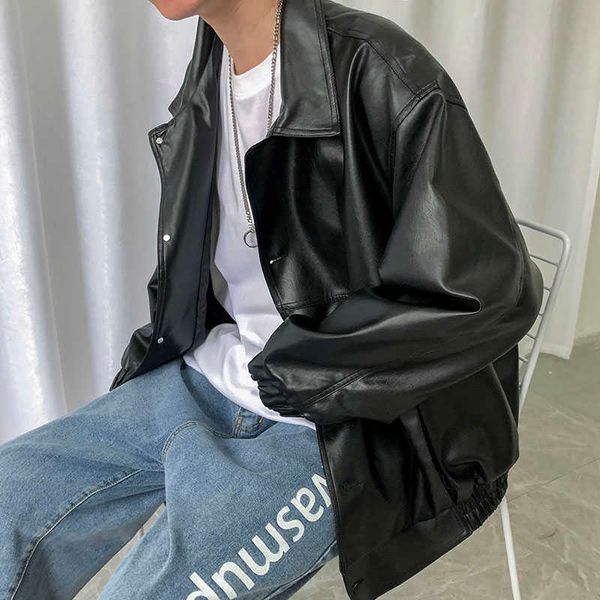 spring loose soft leather jacket single breasted men casual biker large size xxl 210928, Black
spring loose soft leather jacket single breasted men casual biker large size xxl 210928, Black