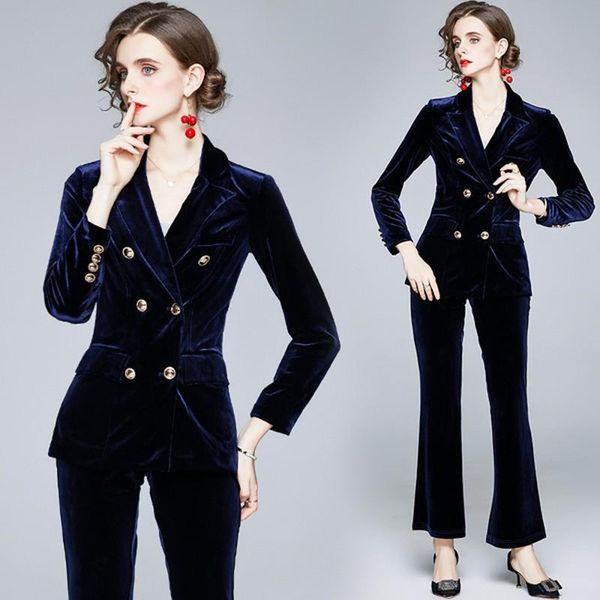 women's two piece pants 2021 autumn winter women double-breasted blazer sets velvet long sleeve suit coat + ol bell-bottoms, White
women's two piece pants 2021 autumn winter women double-breasted blazer sets velvet long sleeve suit coat + ol bell-bottoms, White