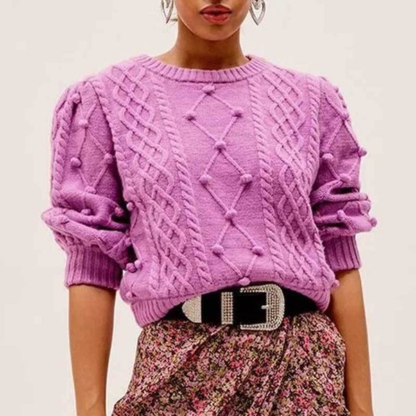 inspired lilac sweater women long sleeve pom pullvers sweaters for women cute winter fashion chic jerserys 210412, White;black
inspired lilac sweater women long sleeve pom pullvers sweaters for women cute winter fashion chic jerserys 210412, White;black