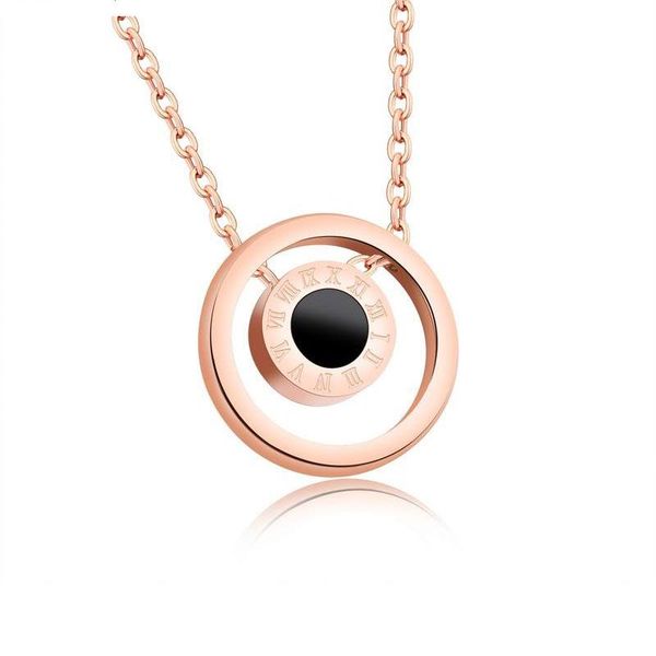 pendant necklaces 316l stainless steel necklace roman numeral double-sided black and white shell circle collarbone chain, Silver
pendant necklaces 316l stainless steel necklace roman numeral double-sided black and white shell circle collarbone chain, Silver