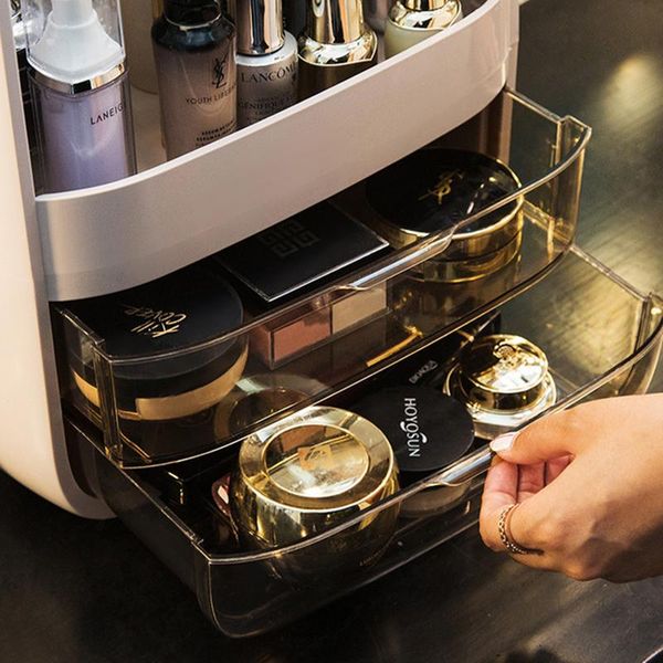 portable cosmetics storage box dressing table deskplastic transparent flip 2 drawer jewelry rack boxes & bins
portable cosmetics storage box dressing table deskplastic transparent flip 2 drawer jewelry rack boxes & bins