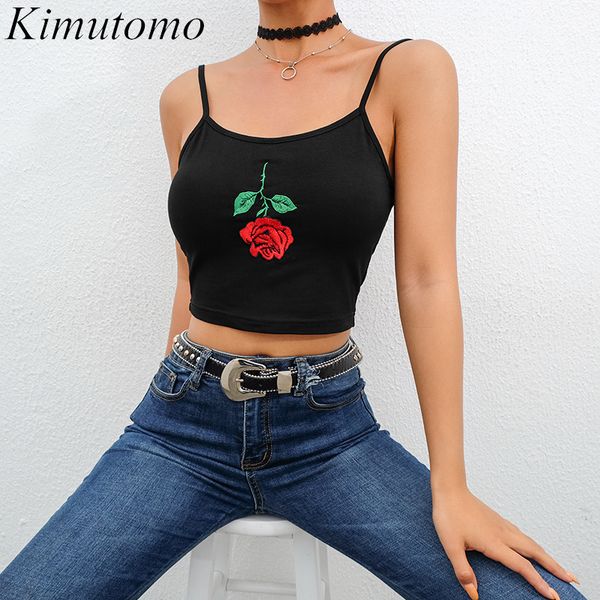 kimutomo casual rose embroidery camis women chic fashion ladies expose navel black short outwear summer 210521, White
kimutomo casual rose embroidery camis women chic fashion ladies expose navel black short outwear summer 210521, White
