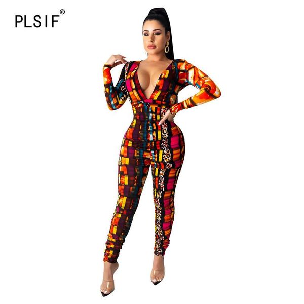 gym clothing deep v neck long sleeve print skinny jumpsuits tight club party sheath bodysuits high street playsuits, White;black
gym clothing deep v neck long sleeve print skinny jumpsuits tight club party sheath bodysuits high street playsuits, White;black