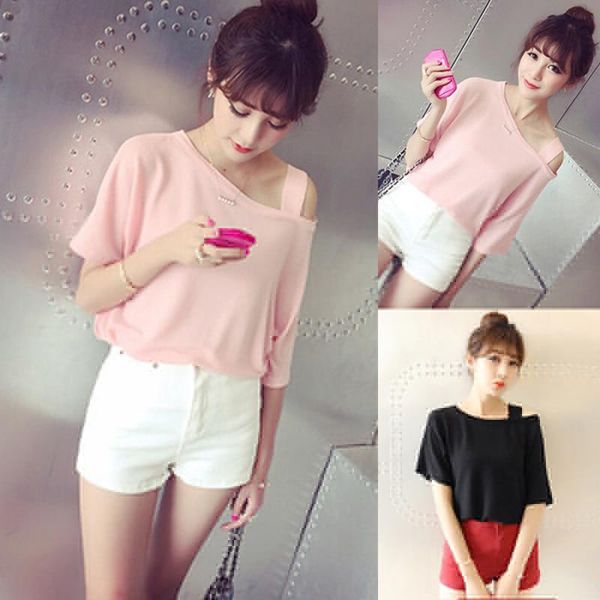 women's t-shirt 2021 summer japanese strapless solid color loose short-sleeved kawaii off-the-shoulder, White
women's t-shirt 2021 summer japanese strapless solid color loose short-sleeved kawaii off-the-shoulder, White