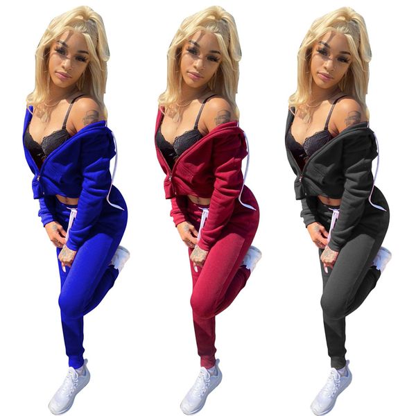 solid color zipper drawstring hooded crop & lace up trousers brushed thicken women two piece outfits winter casual suits 03f1, Gray
solid color zipper drawstring hooded crop & lace up trousers brushed thicken women two piece outfits winter casual suits 03f1, Gray