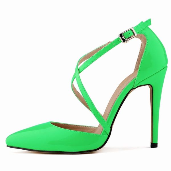 summer fashion cross buckle women's party sandals pointed toe solid patent leather high heels shoes large size women, Black
summer fashion cross buckle women's party sandals pointed toe solid patent leather high heels shoes large size women, Black