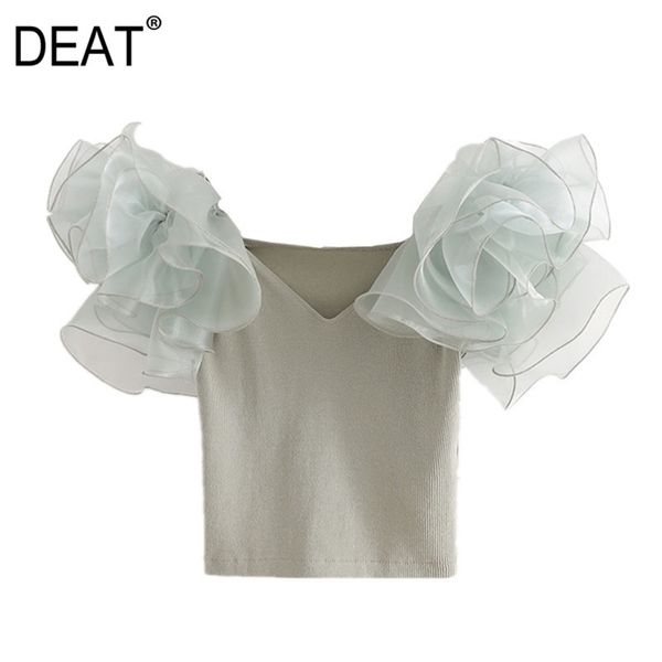 solid color v-neck short sleeve organza temperament elegant women's t-shirt summer fashion 13c159 210525, White
solid color v-neck short sleeve organza temperament elegant women's t-shirt summer fashion 13c159 210525, White
